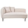 Chaise Longue De Poliéster Beige Claro Negro Izquierdo Bouclé Patas De Metal Cojín Chevannes - Beige