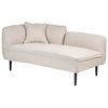 Chaise Longue De Poliéster Beige Claro Negro Izquierdo Bouclé Patas De Metal Cojín Chevannes - Beige