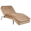 Chaise Longue De Terciopelo Marrón Claro Plateado Respaldo Reclinable Capitoné Loiret - Marrón