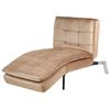 Chaise Longue De Terciopelo Marrón Claro Plateado Respaldo Reclinable Capitoné Loiret - Marrón