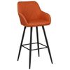 Conjunto De 2 Sillas De Bar De Poliéster Naranja Negro Acolchado Reposabrazos Darien - Naranja