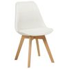 Conjunto De 2 Sillas De Comedor De Poliéster Blanco Crema Madera Clara Dakota Ii - Blanco