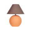 Lámpara Cerámica Base Terracota Mesita De Noche De Luz Con Pantalla De Tela De Lino Forma De Tambor Naranja Limia - Naranja