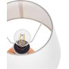 Lámpara De Cerámica De Sobremesa Con Pantalla De Tambor De Lino Base Minimalista Naranja Fabilos - Naranja