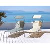 Tumbona Reclinable Para Patio Jardín Con Parasol Acero Plegable Blanco Crema Foligno - Blanco