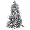 Árbol De Navidad Artificial Estilo Escandinavo Nevado Escarchado Ramas Pvc 240 Cm Blanco Bassie - Blanco