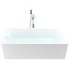 Bañera Independiente Rectangular Moderna 170 X 80 Cm Acabado Acrílico Estriado Baño Mate Blanco Gocta - Blanco