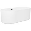 Bañera Independiente Ovalada Moderna 169 X 80 Cm Acabado Acrílico Estriado Baño Mate Blanco Gocta - Blanco