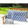 Conjunto De 2 Cojines De Jardín Almohada De Exterior 40 X 60 Cm Poliéster Motivo Pavo Real Azul Y Rosa Ceriana - Azul