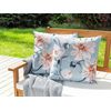 Conjunto De 2 Cojines De Jardín Almohada De Exterior 45 X 45 Cm Poliéster Estampado Floral Multicolor Apricale - Azul