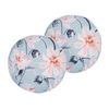 Conjunto De 2 Cojines De Jardín Almohada De Exterior ⌀ 40 Cm Poliéster Estampado Floral Multicolor Apricale - Azul