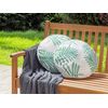 Conjunto De 2 Cojines De Jardín Almohada De Exterior ⌀ 40 Cm Poliéster Motivo Hojas Palmera Beige Y Verde Poggio - Beige