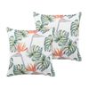 Conjunto De 2 Cojines De Jardín Almohada De Exterior 45 X 45 Cm Poliéster Motivo Hojas Monstera Multicolor Torrazzo - Multicolor