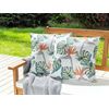 Conjunto De 2 Cojines De Jardín Almohada De Exterior 45 X 45 Cm Poliéster Motivo Hojas Monstera Multicolor Torrazzo - Multicolor