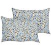 Conjunto De 2 Cojines De Jardín Almohada De Exterior 40 X 60 Cm Poliéster Motivo Floral Azul Valloria - Azul