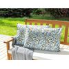 Conjunto De 2 Cojines De Jardín Almohada De Exterior 40 X 60 Cm Poliéster Motivo Floral Azul Valloria - Azul