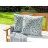 Conjunto De 2 Cojines De Jardín Almohada De Exterior 45 X 45 Cm Poliéster Motivo Floral Azul Valloria - Azul