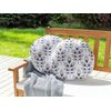 Conjunto De 2 Cojines De Jardín Almohada De Exterior ⌀ 40 Cm Poliéster Motivo Hojas Beige Torretta - Beige