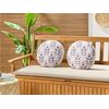 Conjunto De 2 Cojines De Jardín Almohada De Exterior ⌀ 40 Cm Poliéster Motivo Hojas Beige Torretta - Beige