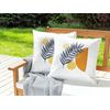 Conjunto De 2 Cojines De Jardín Almohada De Exterior 45 X 45 Cm Poliéster Motivo Hojas Blanco Viozene - Blanco