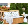 Conjunto De 2 Cojines De Jardín Almohada De Exterior 40 X 60 Cm Poliéster Motivo Palmeras Blanco Moltedo - Blanco