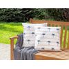 Conjunto De 2 Cojines De Jardín Almohada De Exterior 45 X 45 Cm Poliéster Motivo Palmeras Blanco Moltedo - Blanco