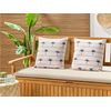 Conjunto De 2 Cojines De Jardín Almohada De Exterior 45 X 45 Cm Poliéster Motivo Palmeras Blanco Moltedo - Blanco