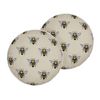 Conjunto De 2 Cojines De Jardín Almohada De Exterior ⌀ 40 Cm Poliéster Motivo Abejas Beige Canneto - Beige