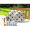 Conjunto De 2 Cojines De Jardín Almohada De Exterior ⌀ 40 Cm Poliéster Motivo Abejas Beige Canneto - Beige