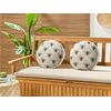 Conjunto De 2 Cojines De Jardín Almohada De Exterior ⌀ 40 Cm Poliéster Motivo Abejas Beige Canneto - Beige