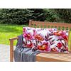 Conjunto De 2 Cojines De Jardín Almohada De Exterior 40 X 60 Cm Poliéster Motivo Floral Blanco Y Rosa Lanrosso - Blanco