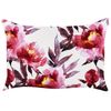 Conjunto De 2 Cojines De Jardín Almohada De Exterior 40 X 60 Cm Poliéster Motivo Floral Blanco Y Rosa Lanrosso - Blanco