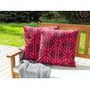 Conjunto De 2 Cojines De Jardín Almohada De Exterior 45 X 45 Cm Poliéster Motivo Geométrico Rosa Mezzano - Rosa