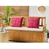 Conjunto De 2 Cojines De Jardín Almohada De Exterior 45 X 45 Cm Poliéster Motivo Geométrico Rosa Mezzano - Rosa