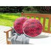 Conjunto De 2 Cojines De Jardín Almohada De Exterior ⌀ 40 Cm Poliéster Motivo Geométrico Rosa Mezzano - Rosa