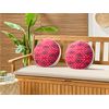 Conjunto De 2 Cojines De Jardín Almohada De Exterior ⌀ 40 Cm Poliéster Motivo Geométrico Rosa Mezzano - Rosa