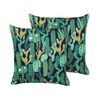 Conjunto De 2 Cojines De Jardín Almohada De Exterior 45 X 45 Cm Poliéster Motivo Cactus Verde Bussana - Verde