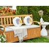 Conjunto De 2 Cojines De Jardín Almohada De Exterior ⌀ 40 Cm Poliéster Motivo Hojas Blanco Viozene - Blanco