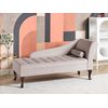 Chaise Longue Tapizado En Terciopelo Beige Claro Con Cojín Decorativo Y Espacio De Almacenaje Derecho Moderno Pessac - Beige