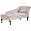 Chaise Longue Tapizado En Terciopelo Beige Claro Con Cojín Decorativo Y Espacio De Almacenaje Derecho Moderno Pessac - Beige