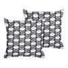 Conjunto De 2 Cojines De Jardín Almohada De Exterior 45 X 45 Cm Poliéster Estampado Geométrico Gris Valsorda - Gris