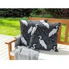 Conjunto De 2 Cojines De Jardín Almohada De Exterior 45 X 45 Cm Poliéster Estampado Pájaros Negro Pianazzo - Negro