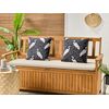 Conjunto De 2 Cojines De Jardín Almohada De Exterior 45 X 45 Cm Poliéster Estampado Pájaros Negro Pianazzo - Negro