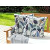 Conjunto De 2 Cojines De Jardín Almohada De Exterior 45 X 45 Cm Poliéster Estampado Hojas Azul Veglino - Azul