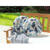 Conjunto De 2 Cojines De Jardín Almohada De Exterior ⌀ 40 Cm Poliéster Estampado Hojas Azul Veglino - Azul