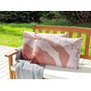 Conjunto De 2 Cojines De Jardín Almohada De Exterior 40 X 60 Cm Poliéster Impermeable Estampado Abstracto Rosa Campei - Rosa