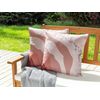 Conjunto De 2 Cojines De Jardín Almohada De Exterior 45 X 45 Cm Poliéster Impermeable Estampado Abstracto Rosa Campei - Rosa