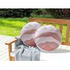 Conjunto De 2 Cojines De Jardín Almohada De Exterior ⌀ 40 Cm Poliéster Impermeable Estampado Abstracto Rosa Campei - Rosa