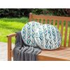 Conjunto De 2 Cojines De Jardín Almohada De Exterior ⌀ 40 Cm Poliéster Motivo Hojas Blanco Y Verde Loano - Blanco