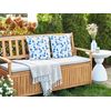 Conjunto De 2 Cojines De Jardín Almohada De Exterior 45 X 45 Cm Poliéster Motivo Hojas Blanco Y Azul Torbora - Blanco